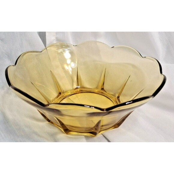 Anchor Hocking Other - Vintage Swedish Modern Anchor Hocking 8" Serving Bowl Glass Amber Color